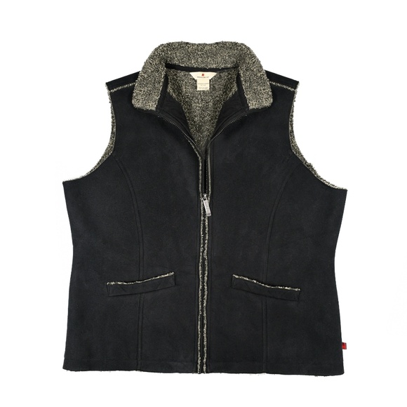 WOOLRICH Oversized Ultra Suede Sherpa-Lined Vest - Picture 1 of 7